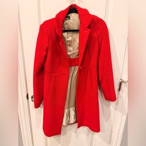 J. Crew Vibrant Red Trench Coat